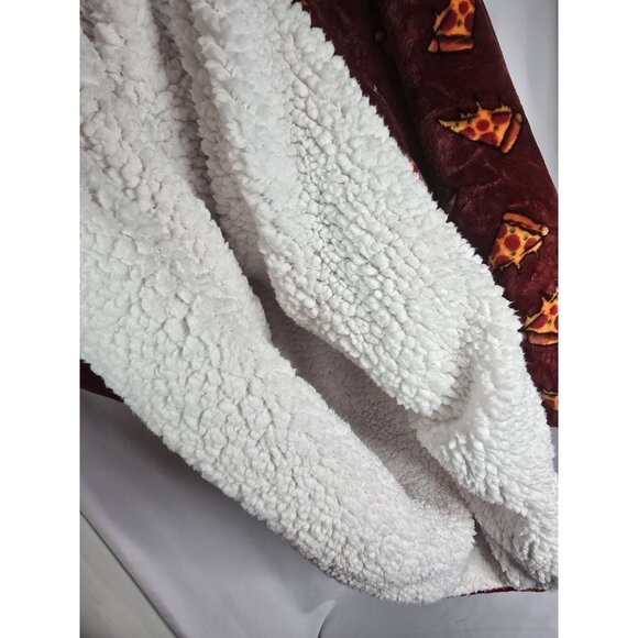 THE OODIE Adult Oversized Hoodie Blanket Fleece Sherpa Pizza Print- ONE SIZE - Picture 8 of 14